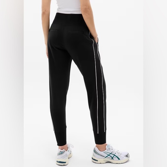 Athleta Venice HR Track Stripe Jogger Black/White Stripe SZ S - Picture 2 of 11